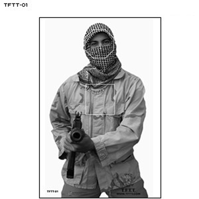 Tactical Firearms Training Team Terrorist Target - Man w/ Rifle (B&W)